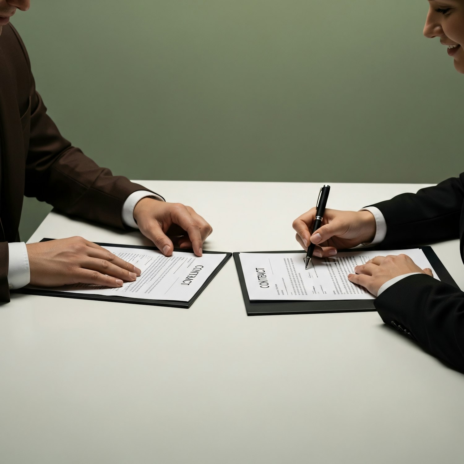 Grupa przedsiębiorców dyskutuje nad dokumentami prawnymi, co symbolizuje wyzwania i obowiązki związane z prowadzeniem działalności online, takie jak kwestie VAT i prawa konsumenckie.