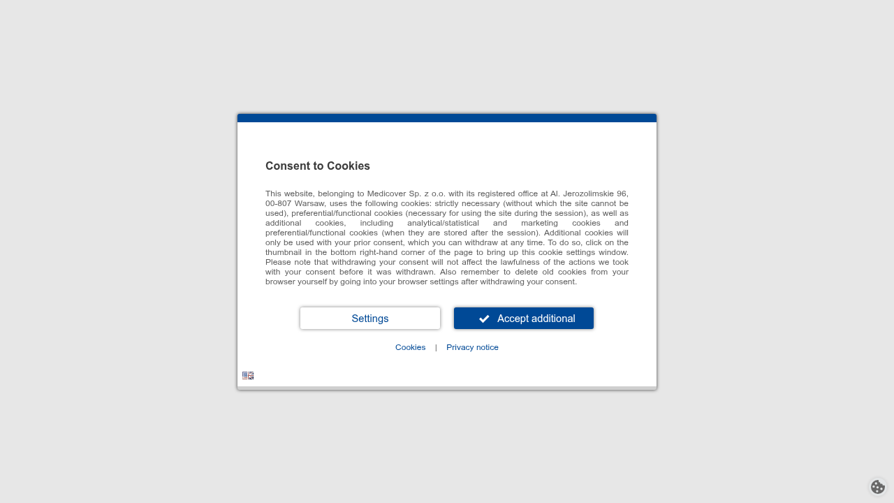 Zrzut ekranu przedstawiający główną stronę portalu Medicover Online, gdzie pacjenci mogą zarządzać swoimi sprawami zdrowotnymi.