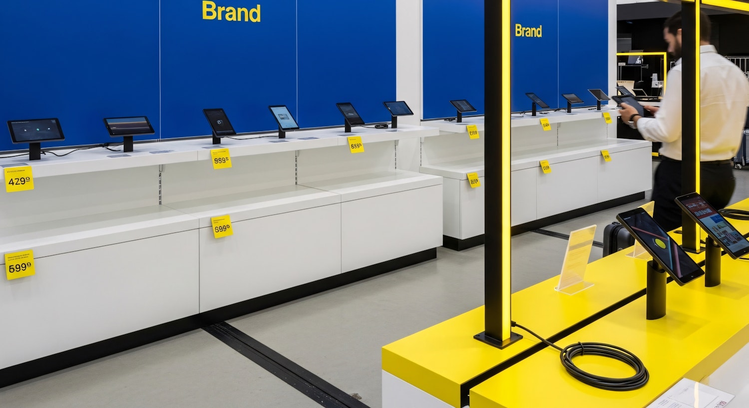 Właściciel sklepu internetowego przegląda próbki audio produktów, wykorzystując pliki MP3 do urozmaicenia opisów i kampanii marketingowych.