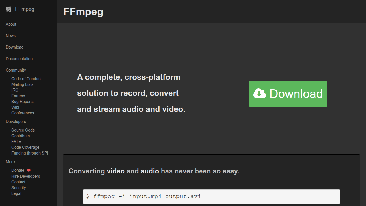 Oficjalna strona FFmpeg.org dostarcza dokumentacji i zasobów dla tego wszechstronnego narzędzia do przetwarzania multimediów.