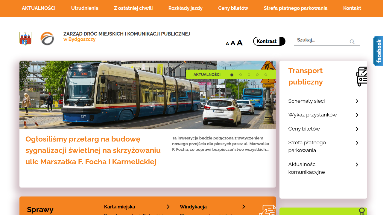 Oficjalna strona Zarządu Dróg Miejskich i Komunikacji Publicznej w Bydgoszczy – główne źródło aktualnych rozkładów jazdy i komunikatów o zmianach.