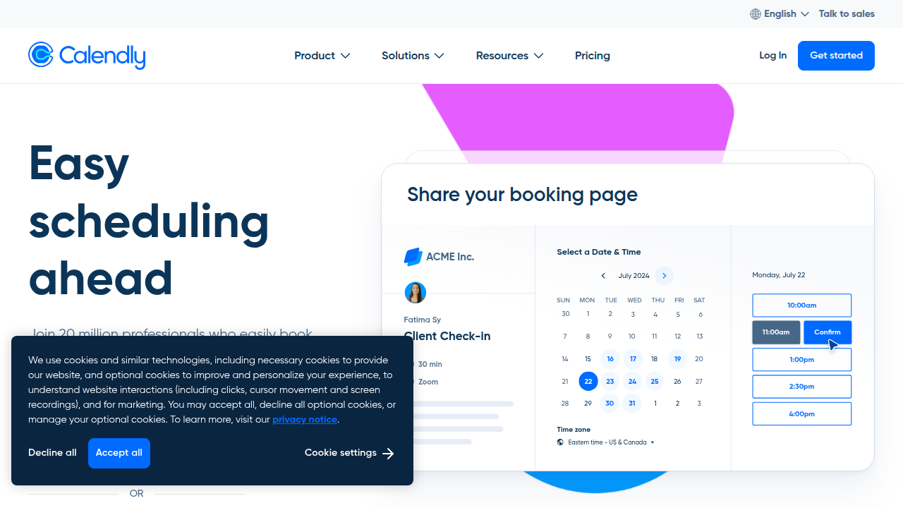 Calendly ułatwia planowanie spotkań i rozmów, co jest kluczowe dla studentów-przedsiębiorców zarządzających wieloma projektami.