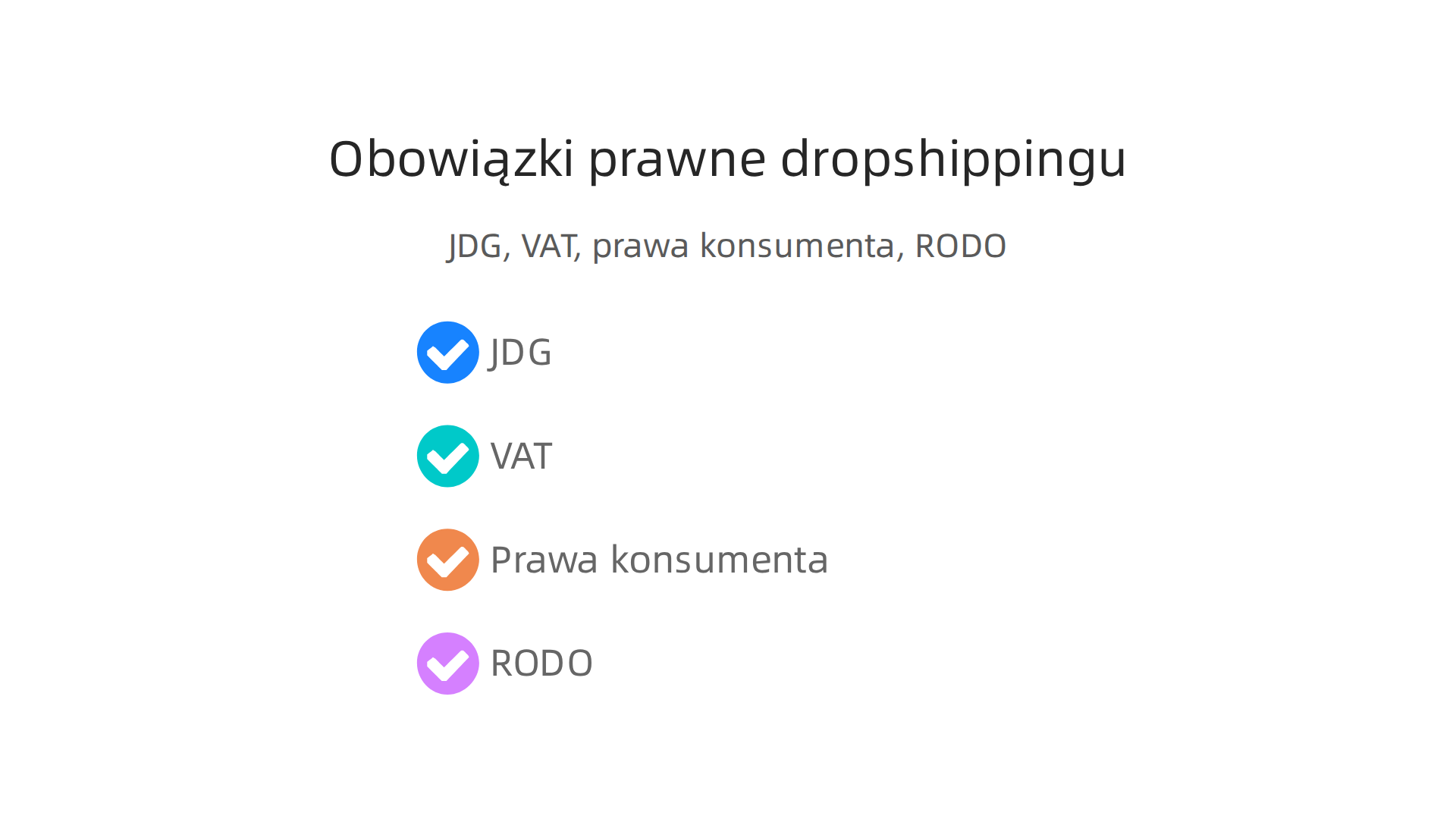 Kluczowe aspekty prawne i podatkowe dropshippingu w Polsce, obejmujące JDG, VAT, prawa konsumenta i RODO.