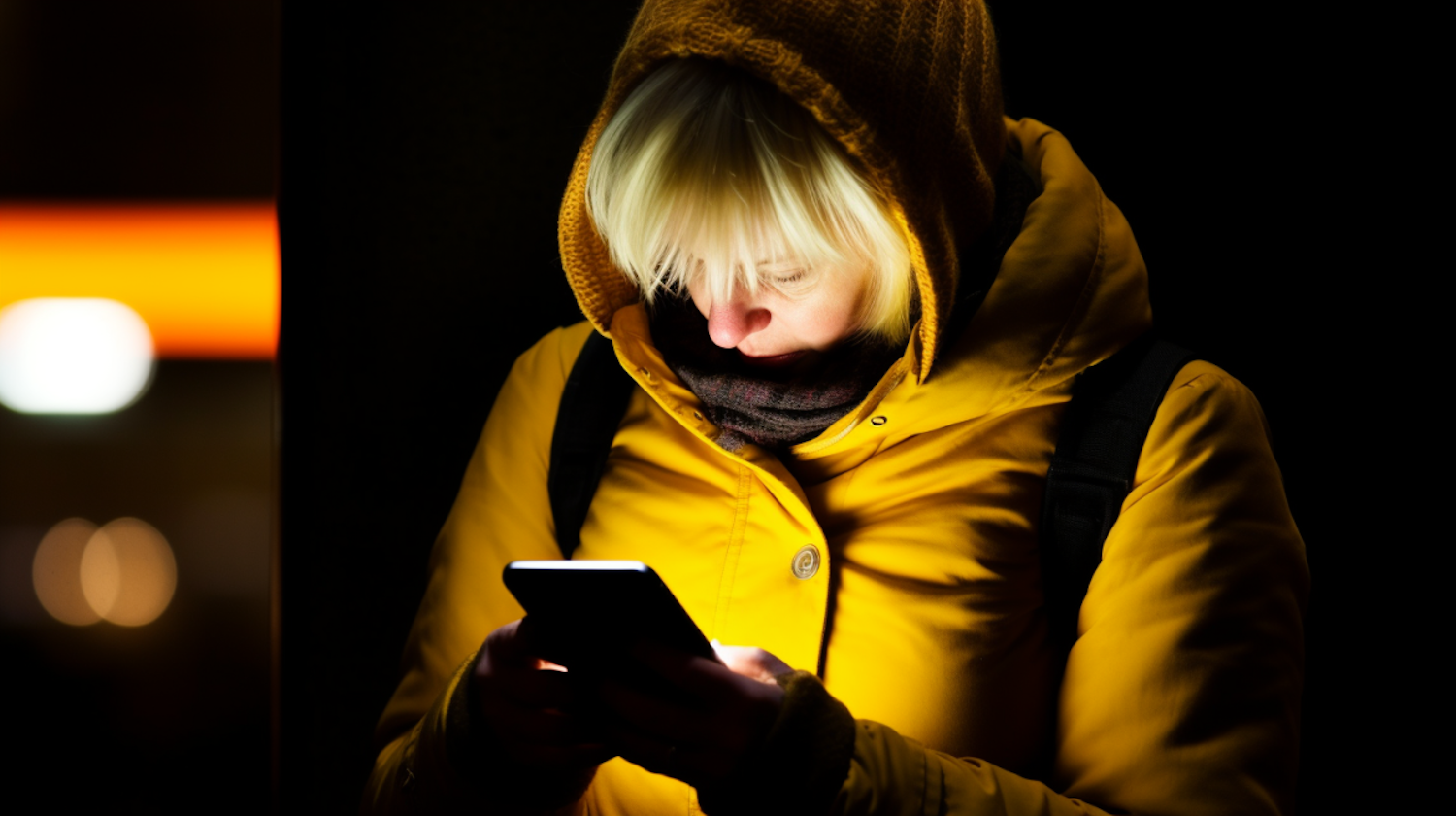 Osoba przeglądająca media społecznościowe na smartfonie, potencjalny klient lokalnej reklamy online.